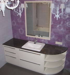 мебель для ванной белая с открытой нишей