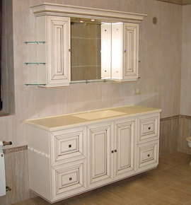 классическая мебель для ванной белая рамка