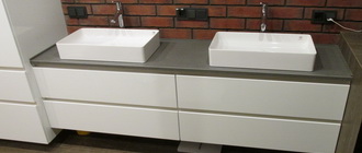 мебель для ванной современная в белой эмали, заказ 585