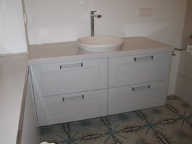 Мебель для ванной белый глянец с 4 ящиками